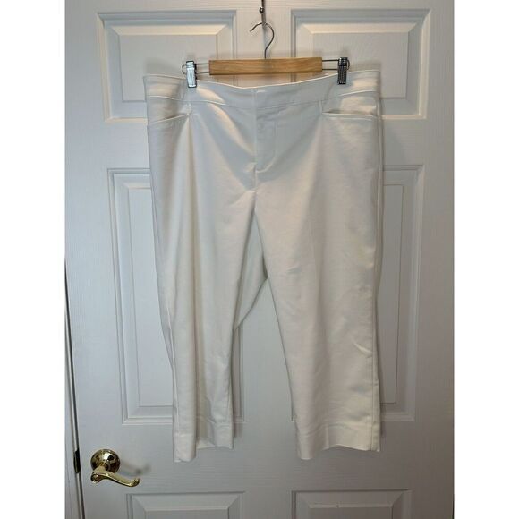 Chaps White Capris Pants Slimming Fit 16W - Picture 1 of 7
